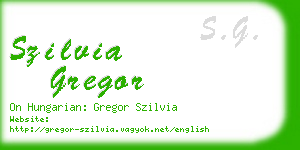 szilvia gregor business card